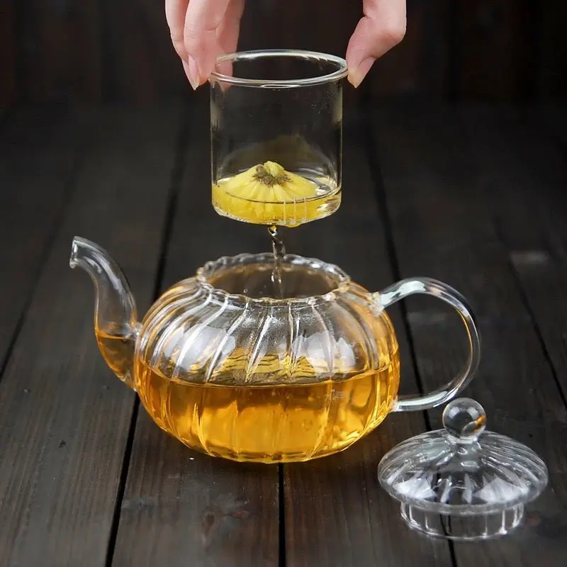 Théière en Verre Citrouille 600ML - 1L - Image 3